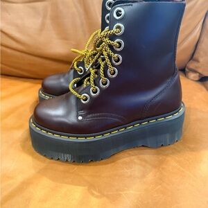 Burgundy Dr. Martens Jadon platform boots